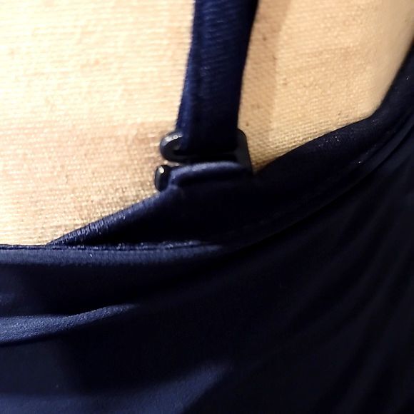 ASOS Fun & Flirty Navy Sheer Open Back Dress Size 4 - Picture 6 of 8